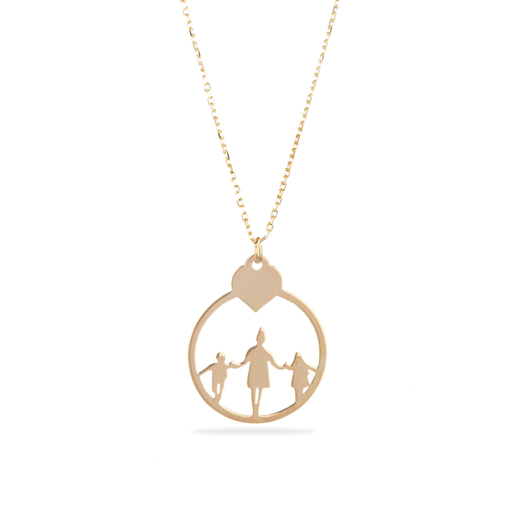 Mom with Kids Necklace